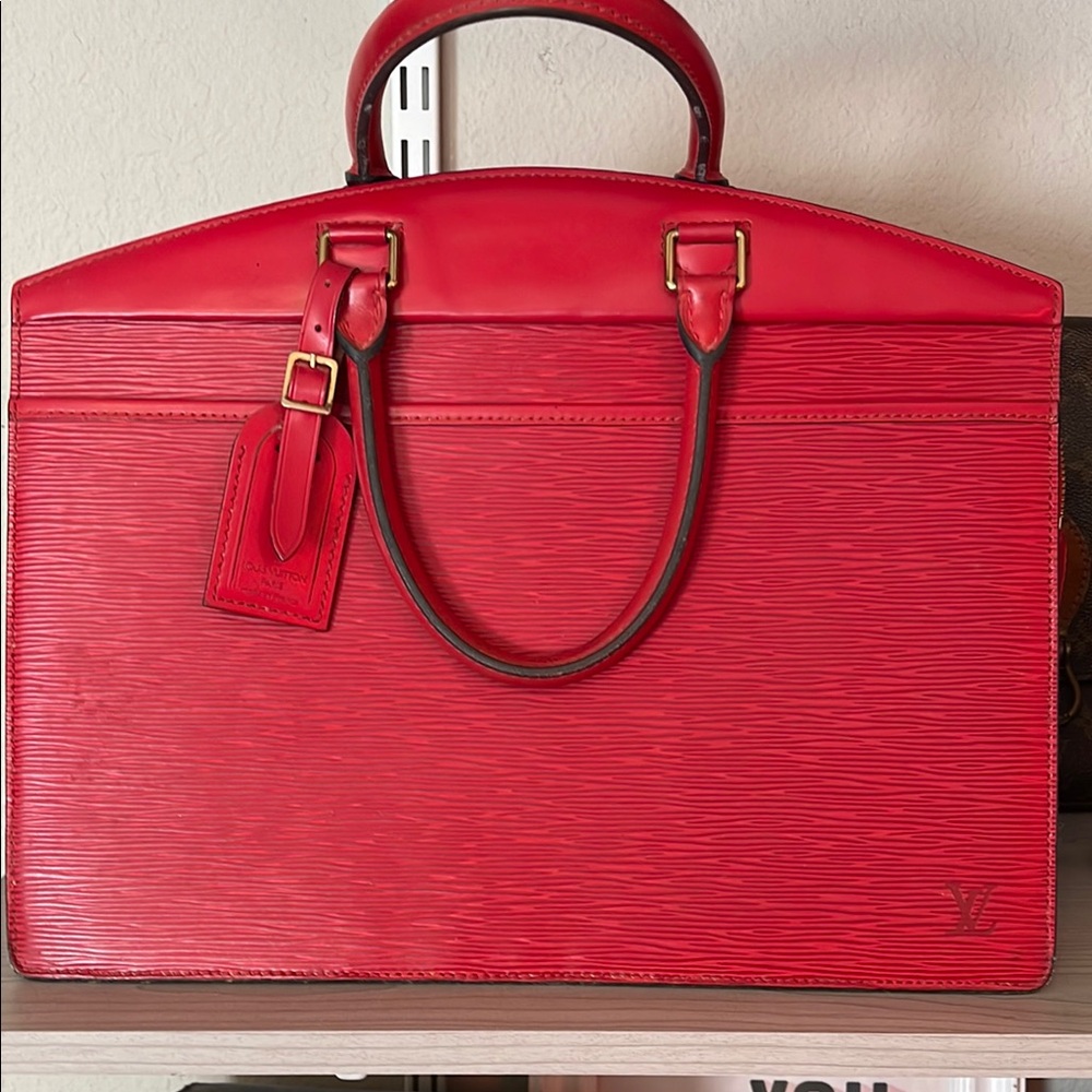 Louis Vuitton Riviera Red Epi Leather Handbag with COA
